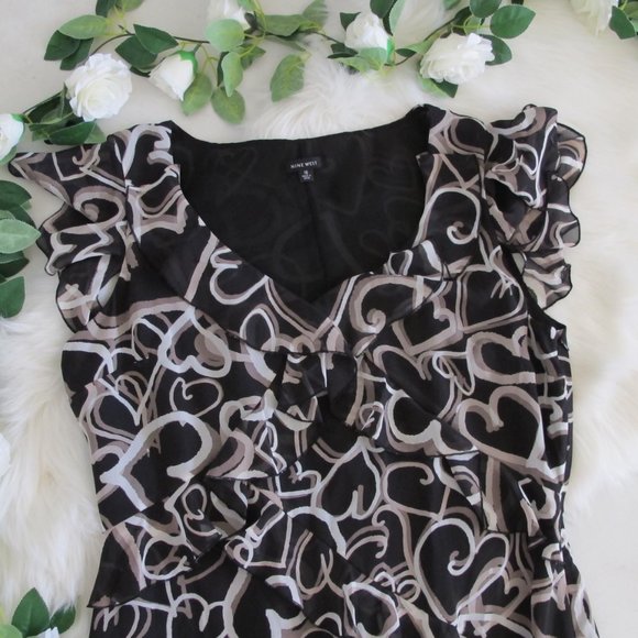 Nine West | Whimsical Heart Ruffle Dress - Picture 16 of 16